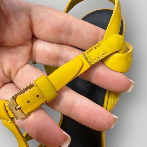 YSL, SAINT LAURENT TRIBUTE LEATHER PLATFORM HEEL SANDALS  Size 42 - Picture 13 of 16